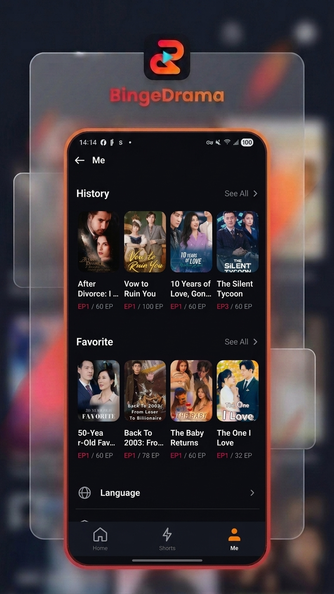 Binge Drama App Screenshot